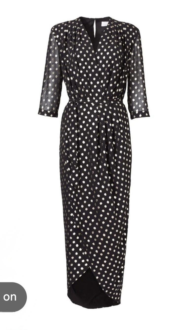 AMANDA UPRICHARD Dress Women’s Small Belted Black Gold Starburst Elegant Church